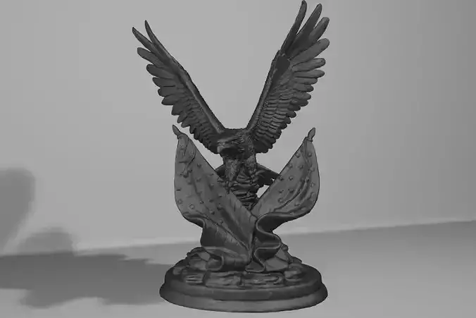 bald eagle with flag 