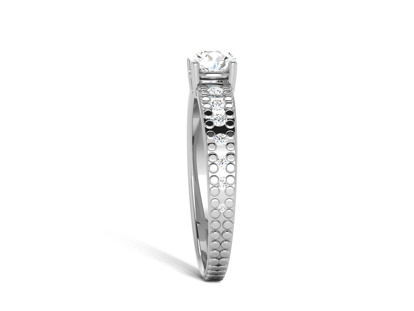 Solitaire ring 3dm stl render detail 3D print model 3D print model_5
