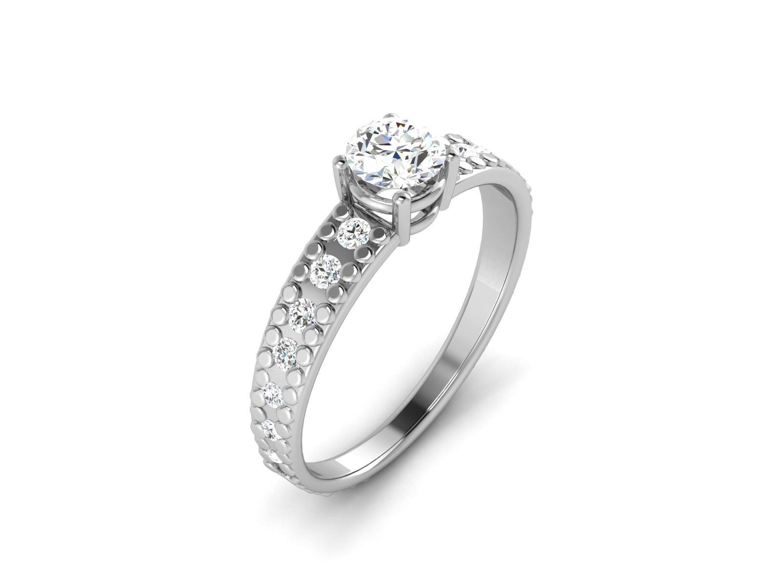 Solitaire ring 3dm stl render detail 3D print model 3D print model_2