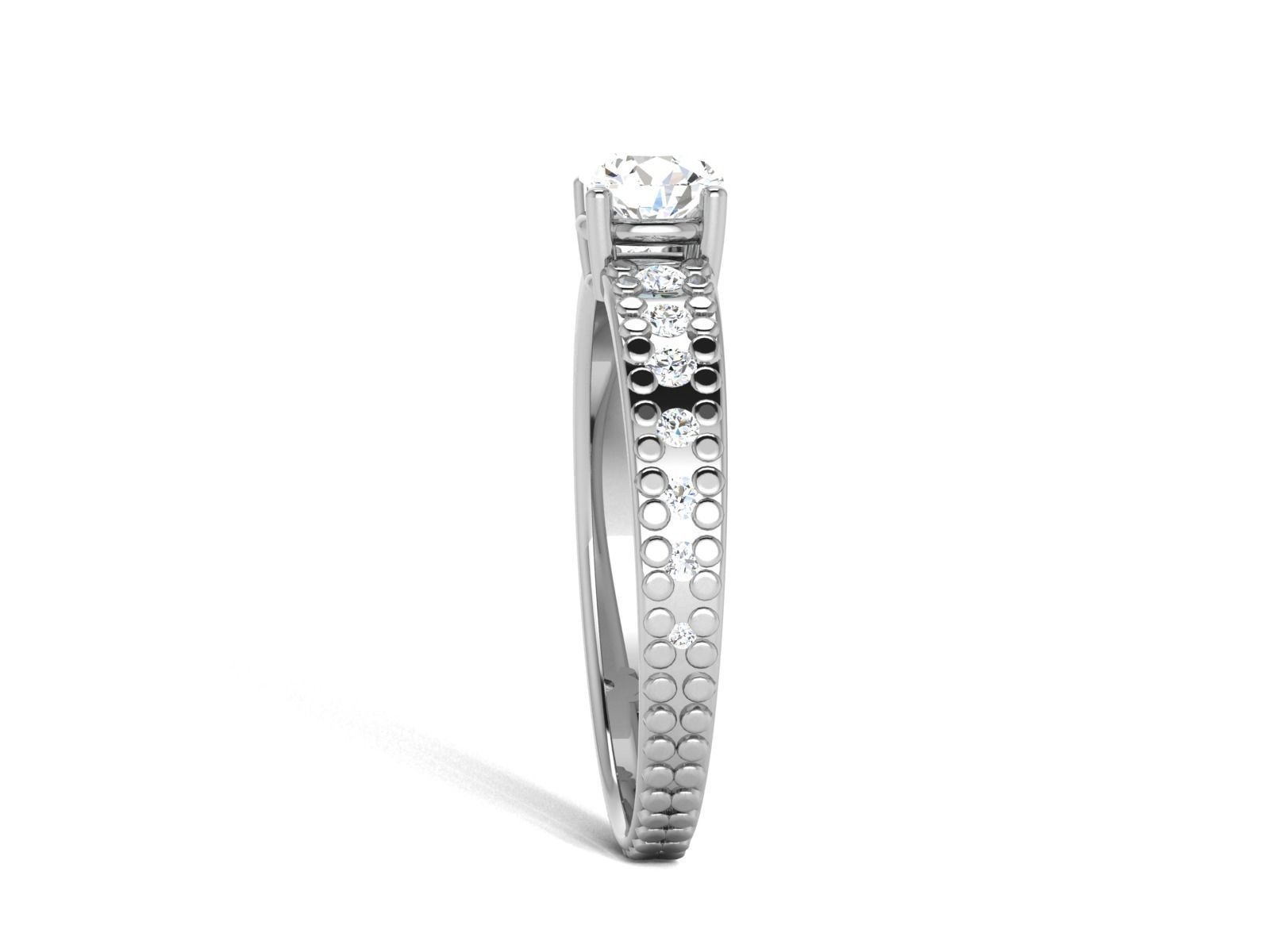 Solitaire ring 3dm stl render detail 3D print model 3D print model_6