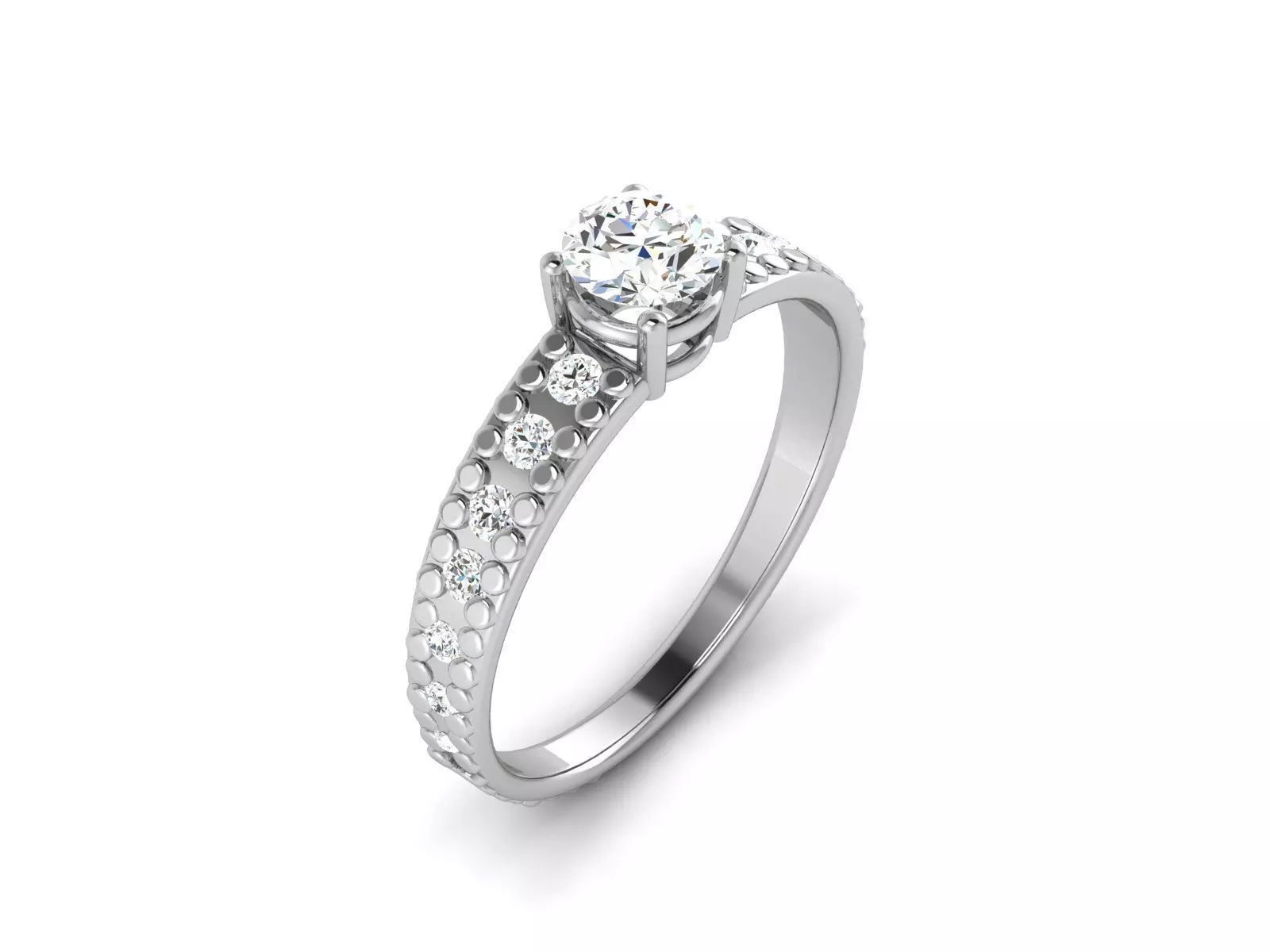 Solitaire ring 3dm stl render detail 3D print model 3D print model_0
