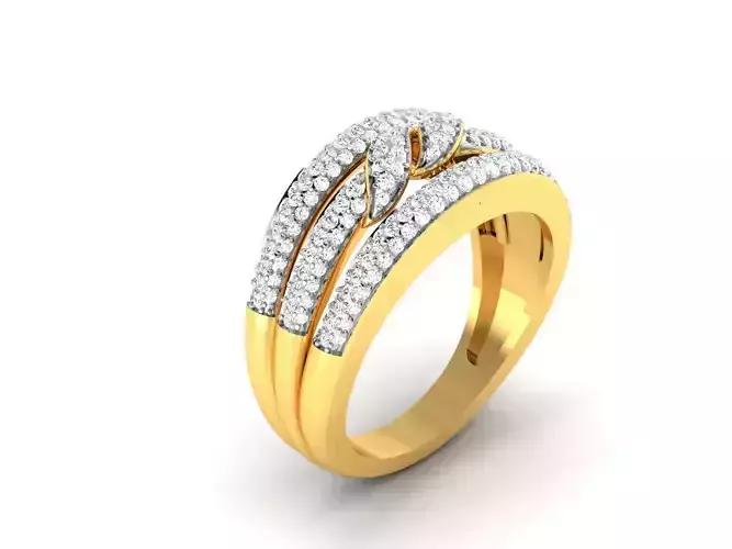 Ring 3dm stl render detail 3D print model diamond gold