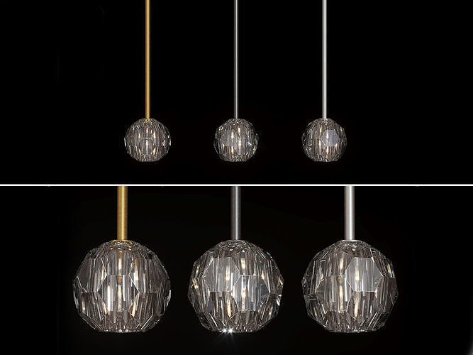 Restoration Hardware BOULE DE CRISTAL SINGLE ROD PENDANT 3D model