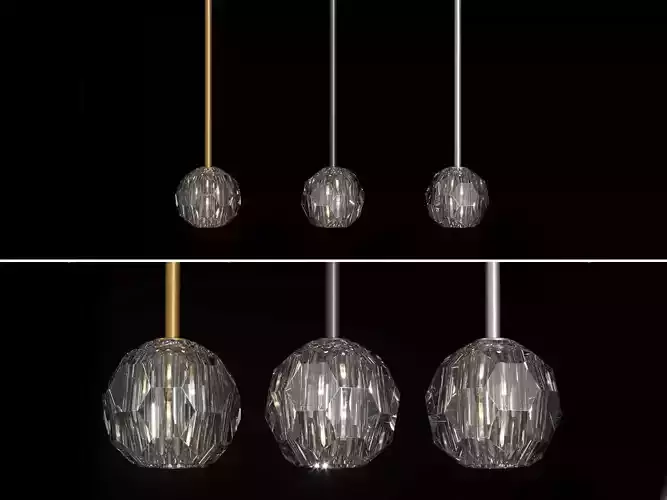 Restoration Hardware BOULE DE CRISTAL SINGLE ROD PENDANT 3D model