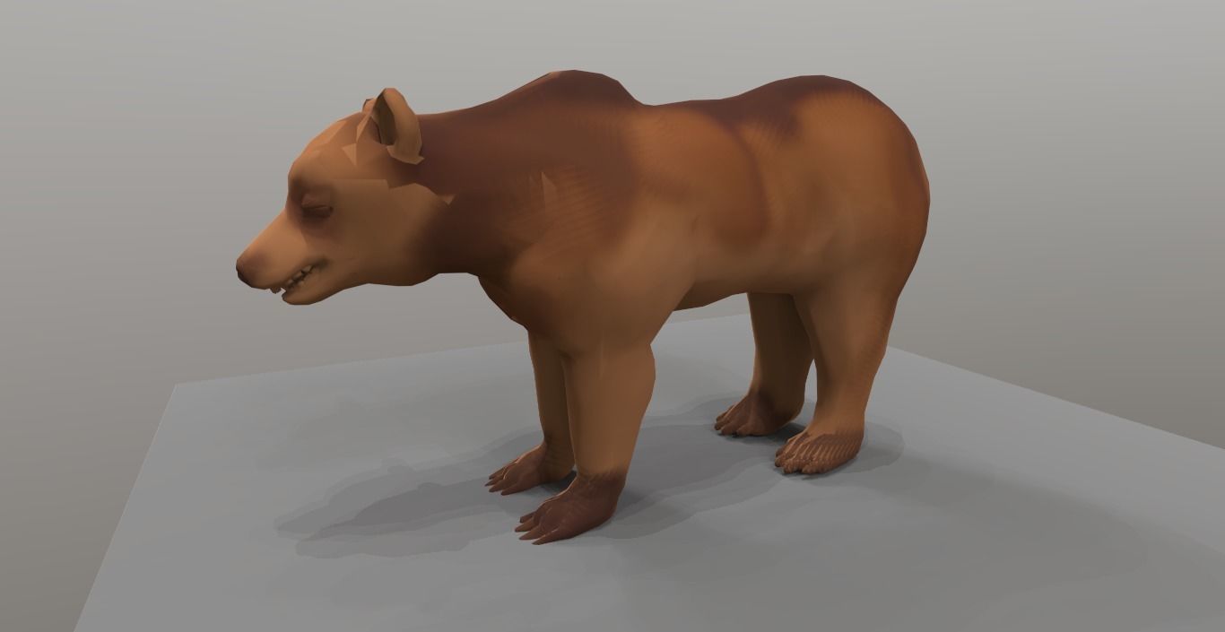 BEAR LOWPOLY Low-poly 3D model_4