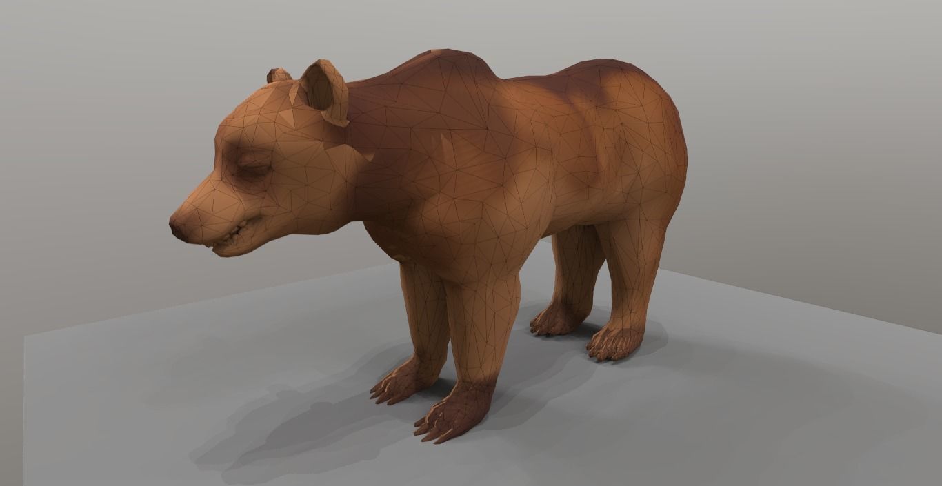 BEAR LOWPOLY Low-poly 3D model_6