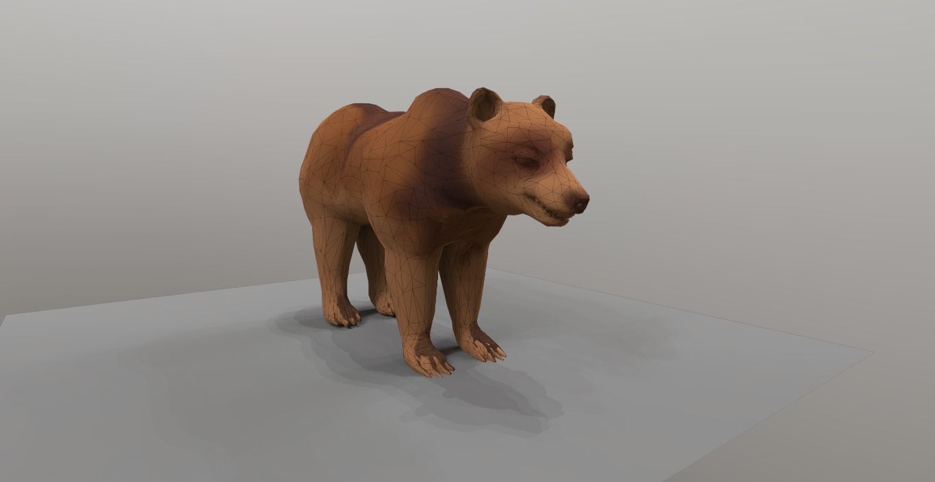 BEAR LOWPOLY Low-poly 3D model_3