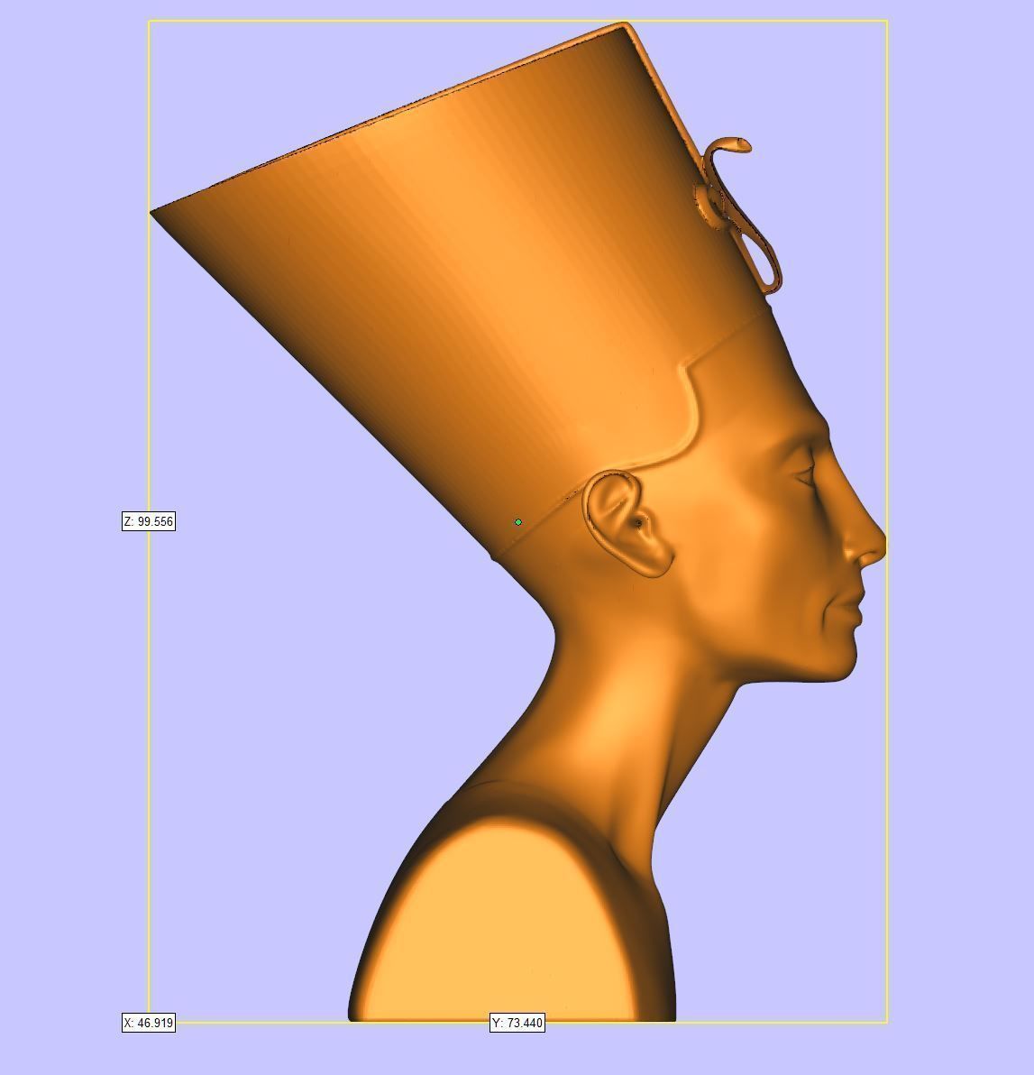 Nefertiti Bust restored 3D print model_5