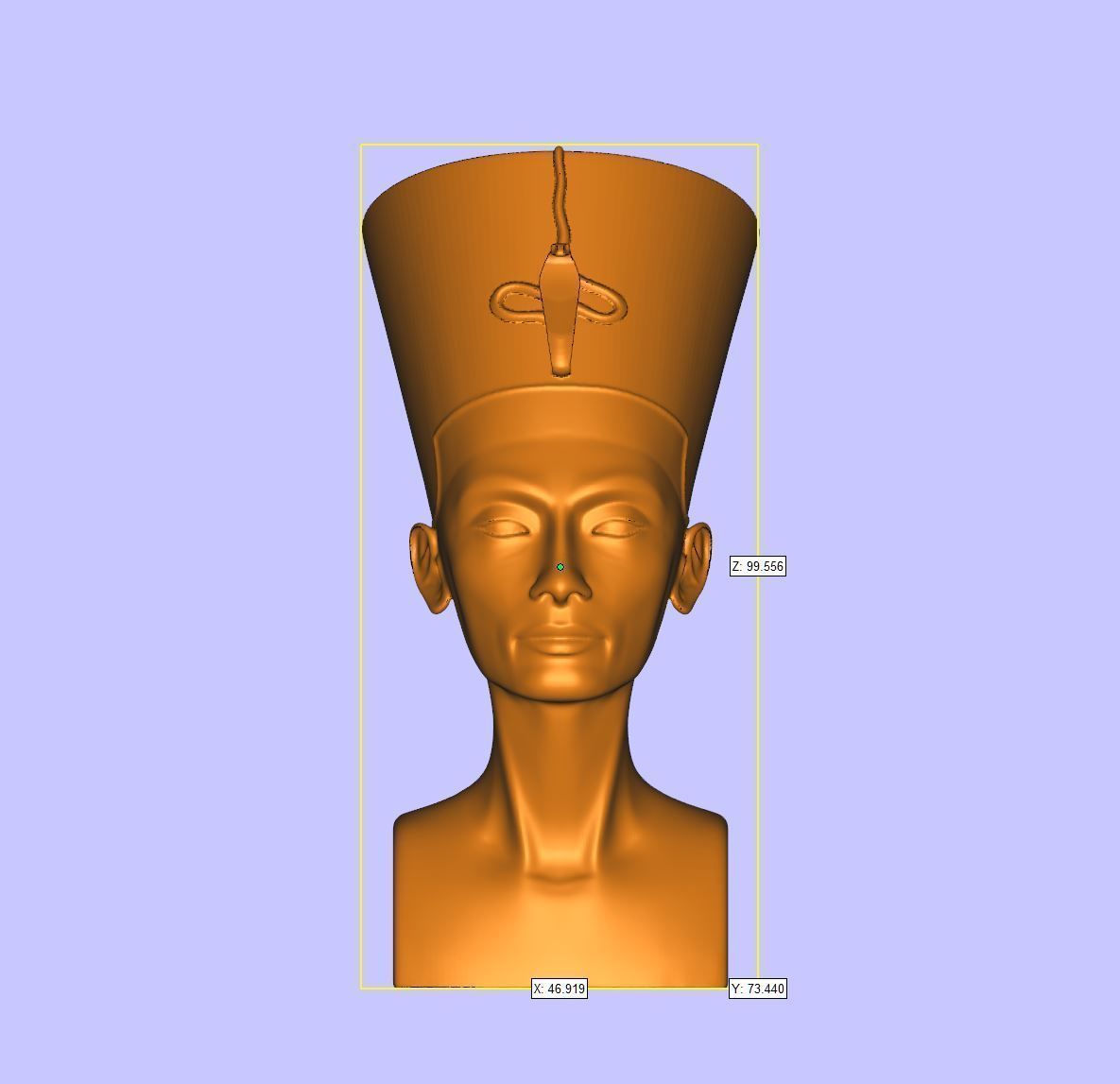 Nefertiti Bust restored 3D print model_3