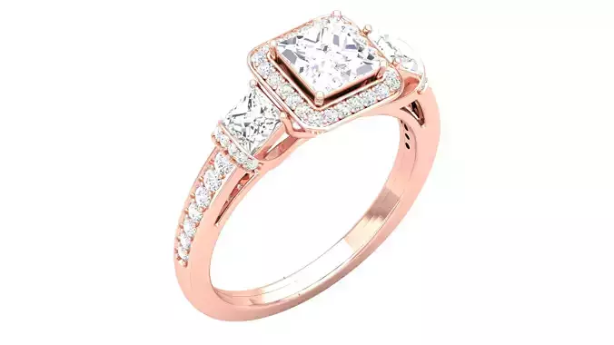 Solitaire ring 3dm stl render detail 3D print model