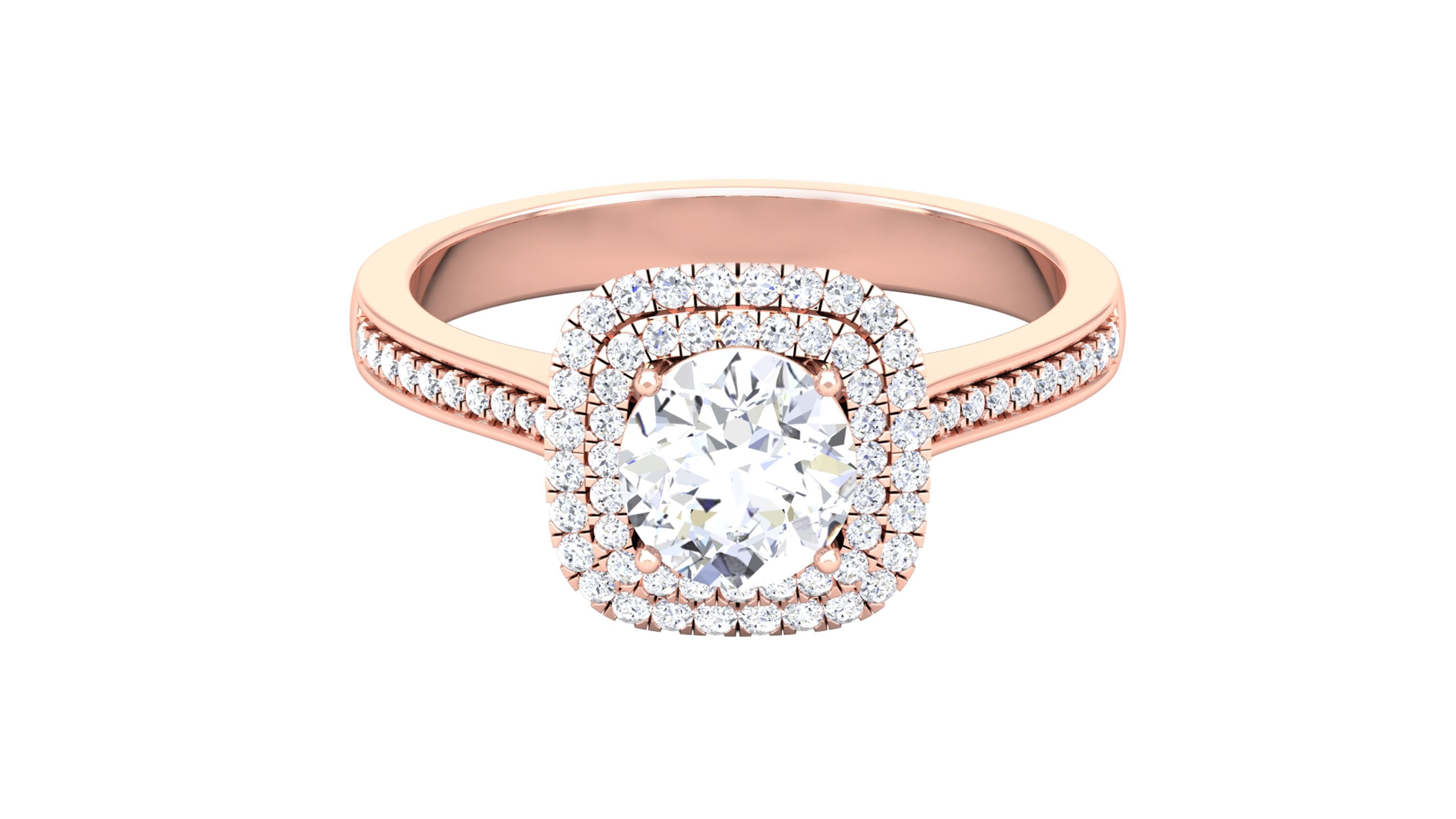 Solitaire ring 3dm stl render detail 3D print model 3D print model_12