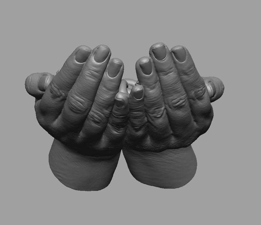 hands carrying sleeping baby 3D print model_42