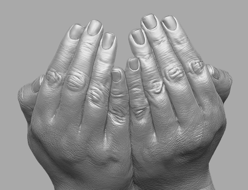 hands carrying sleeping baby 3D print model_5