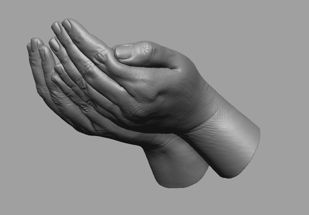hands carrying sleeping baby 3D print model_56