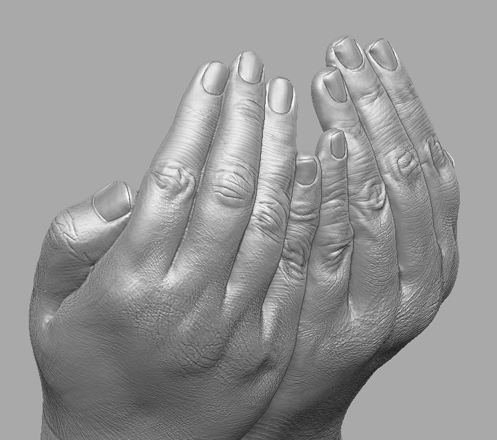 hands carrying sleeping baby 3D print model_26