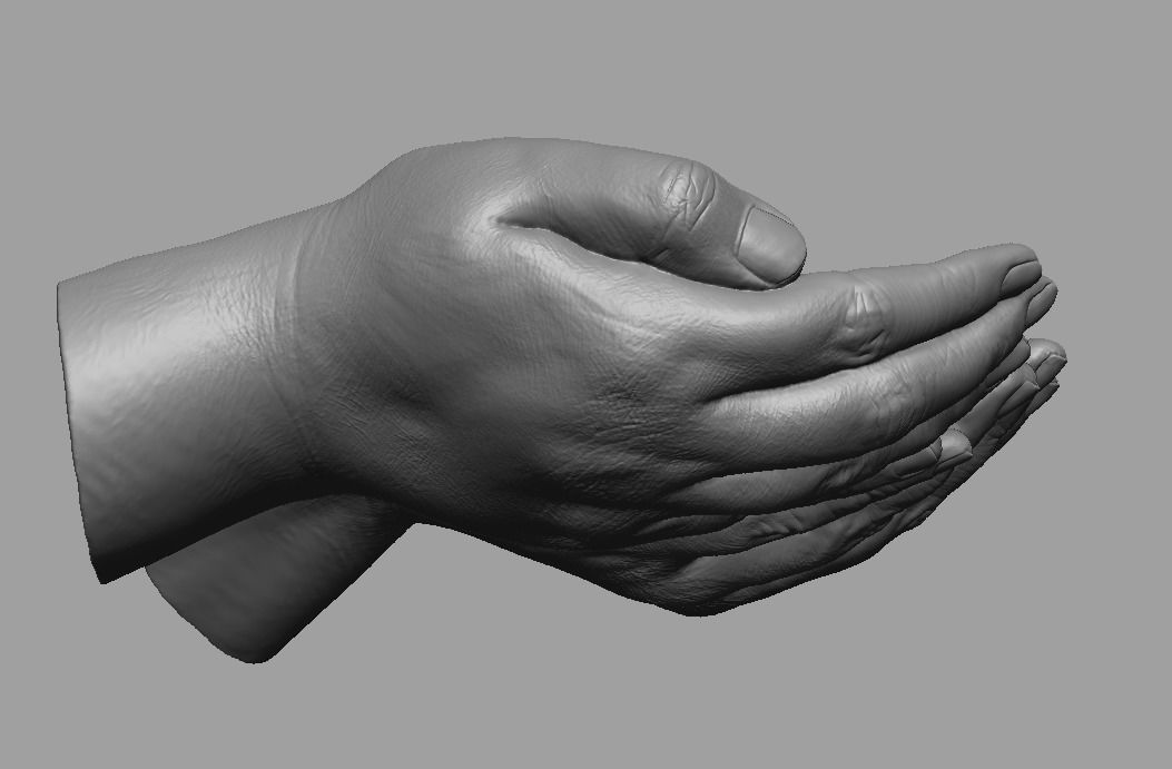 hands carrying sleeping baby 3D print model_49