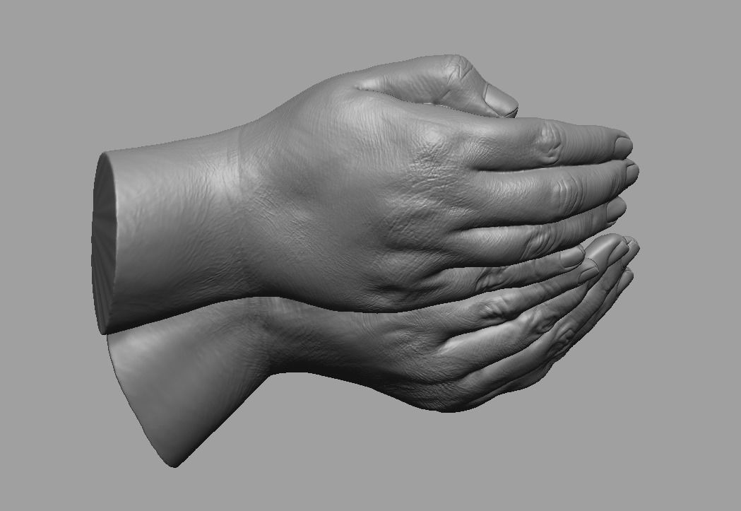 hands carrying sleeping baby 3D print model_61