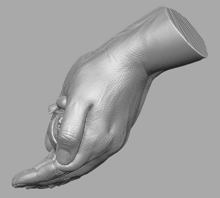 hands carrying sleeping baby 3D print model_12