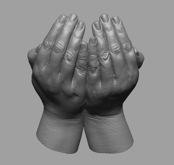 hands carrying sleeping baby 3D print model_41