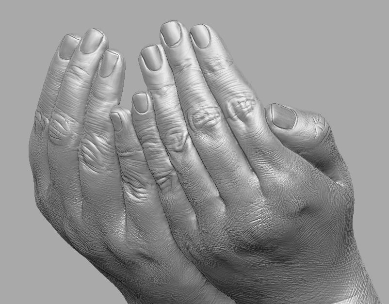 hands carrying sleeping baby 3D print model_27
