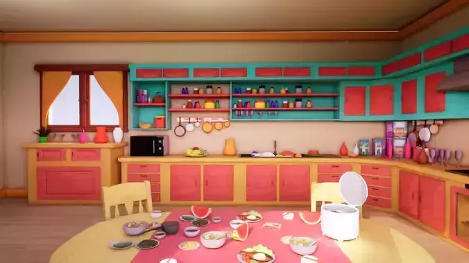 Asset - Cartoons - Background 02 - Hight Poly 3D model