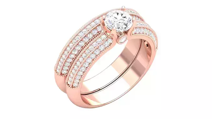 Solitaire ring 3dm stl render detail 3D print model