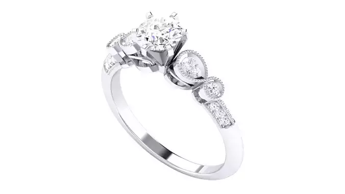 Solitaire ring 3dm stl render detail 3D print model