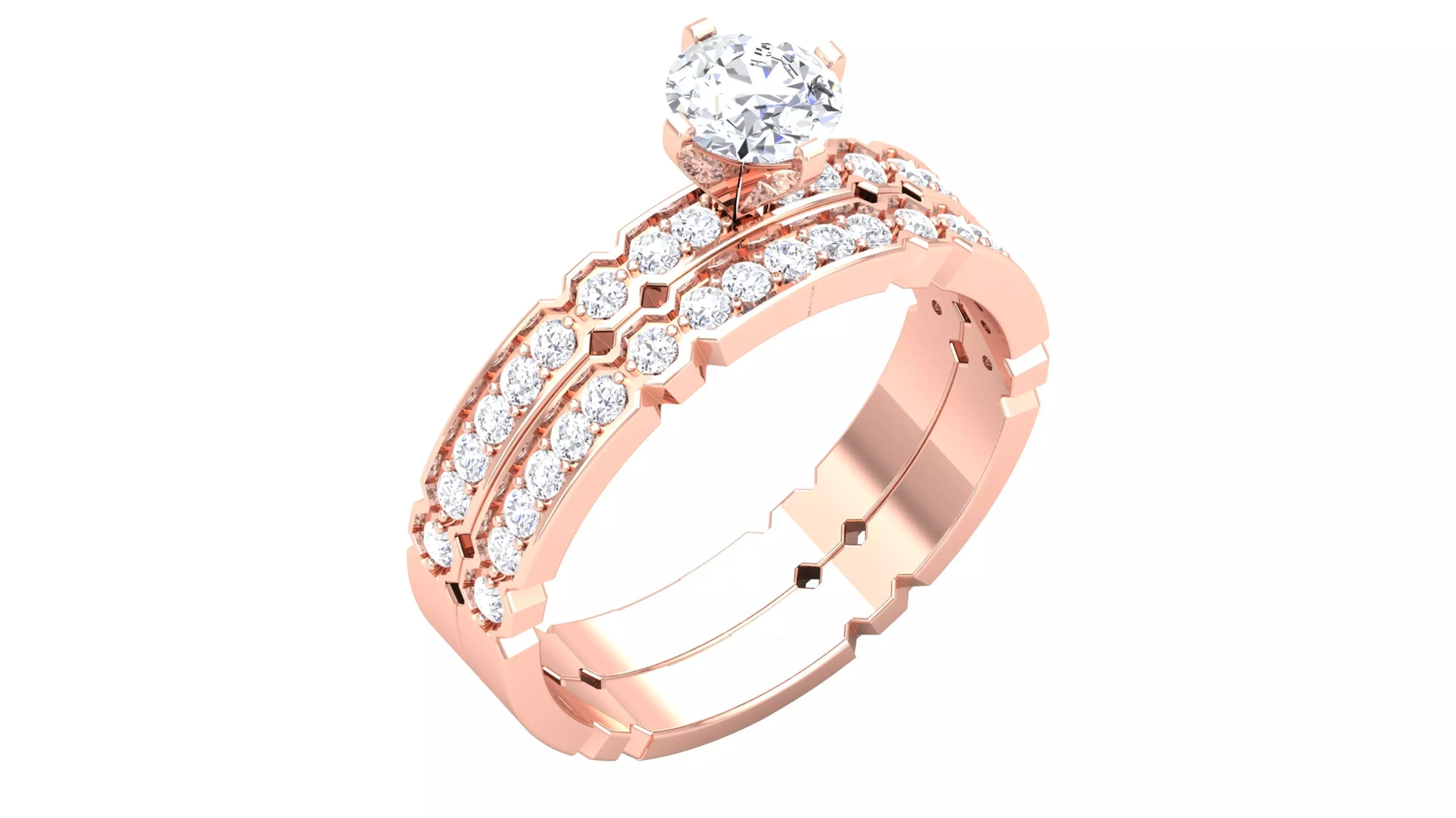 Solitaire ring 3dm stl render detail 3D print model 3D print model_0