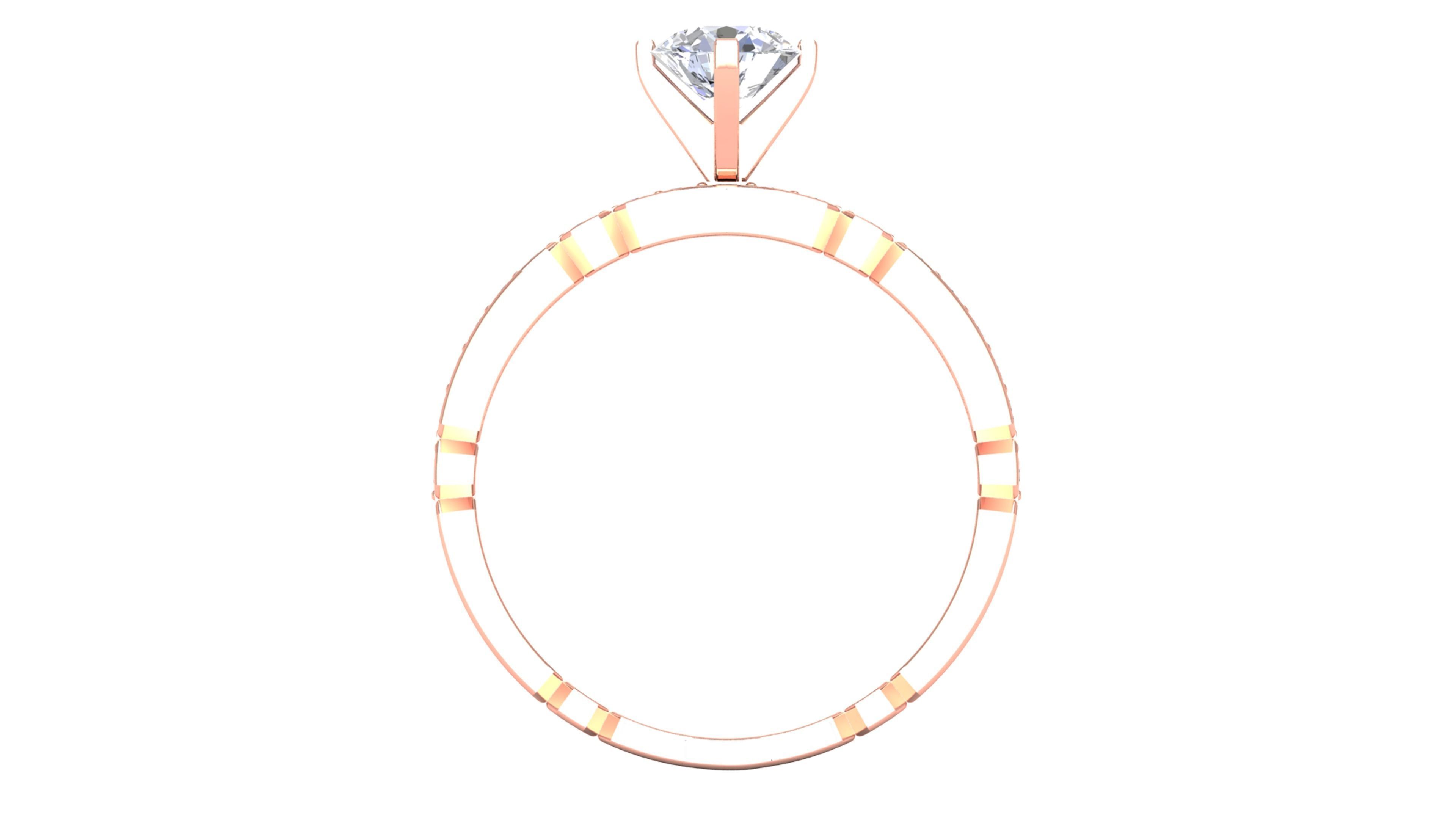 Solitaire ring 3dm stl render detail 3D print model 3D print model_10