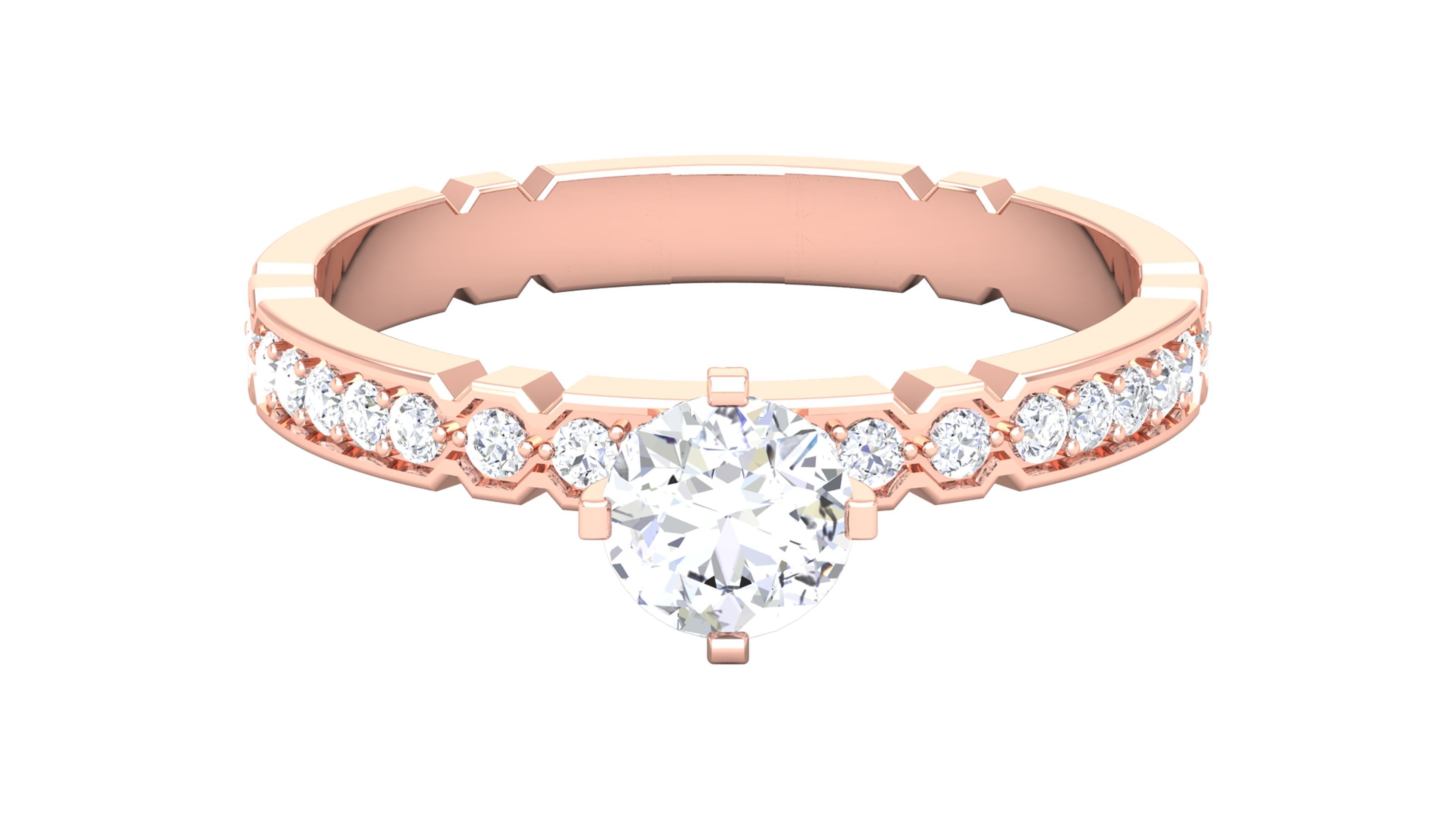 Solitaire ring 3dm stl render detail 3D print model 3D print model_12