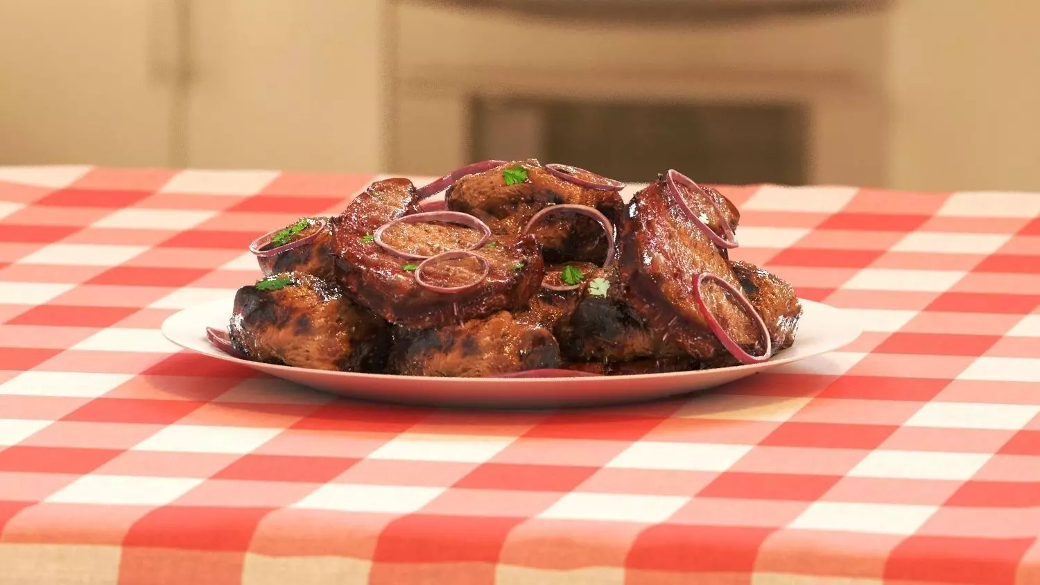 Barbeque plate of chocolates 3D model_0