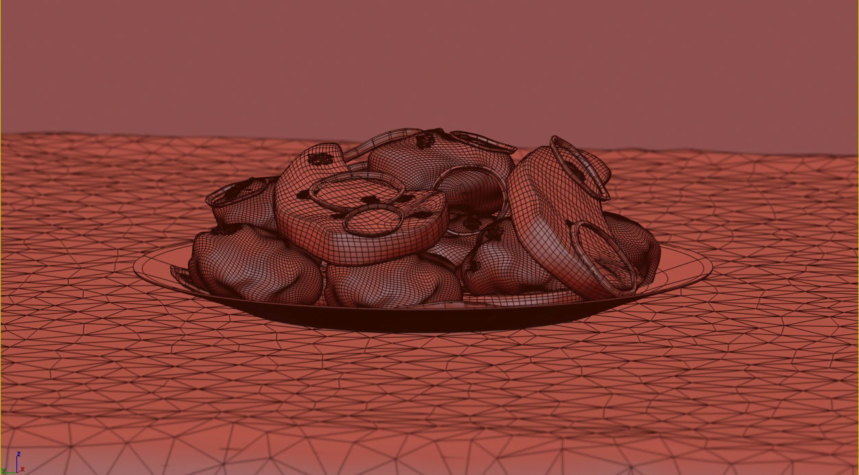 Barbeque plate of chocolates 3D model_2