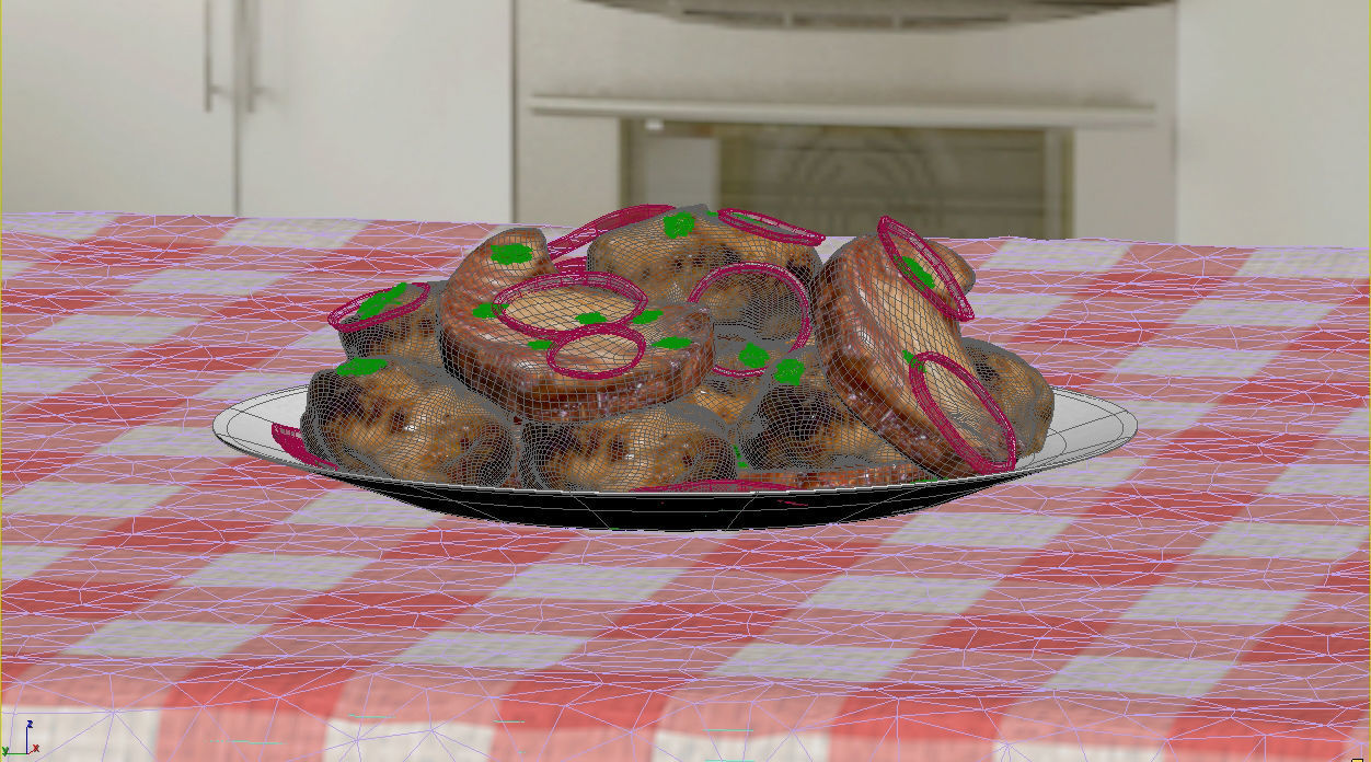 Barbeque plate of chocolates 3D model_1