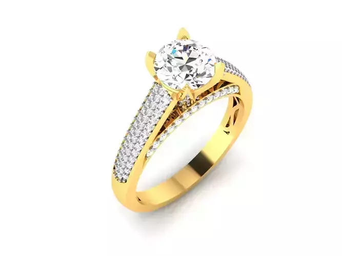 Solitaire ring 3dm stl render detail 3D print model