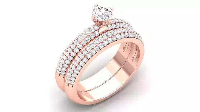 Solitaire ring 3dm stl render detail 3D print model