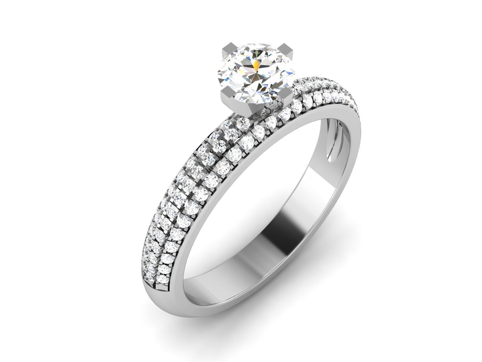 Solitaire ring 3dm stl render detail 3D print model 3D print model_4