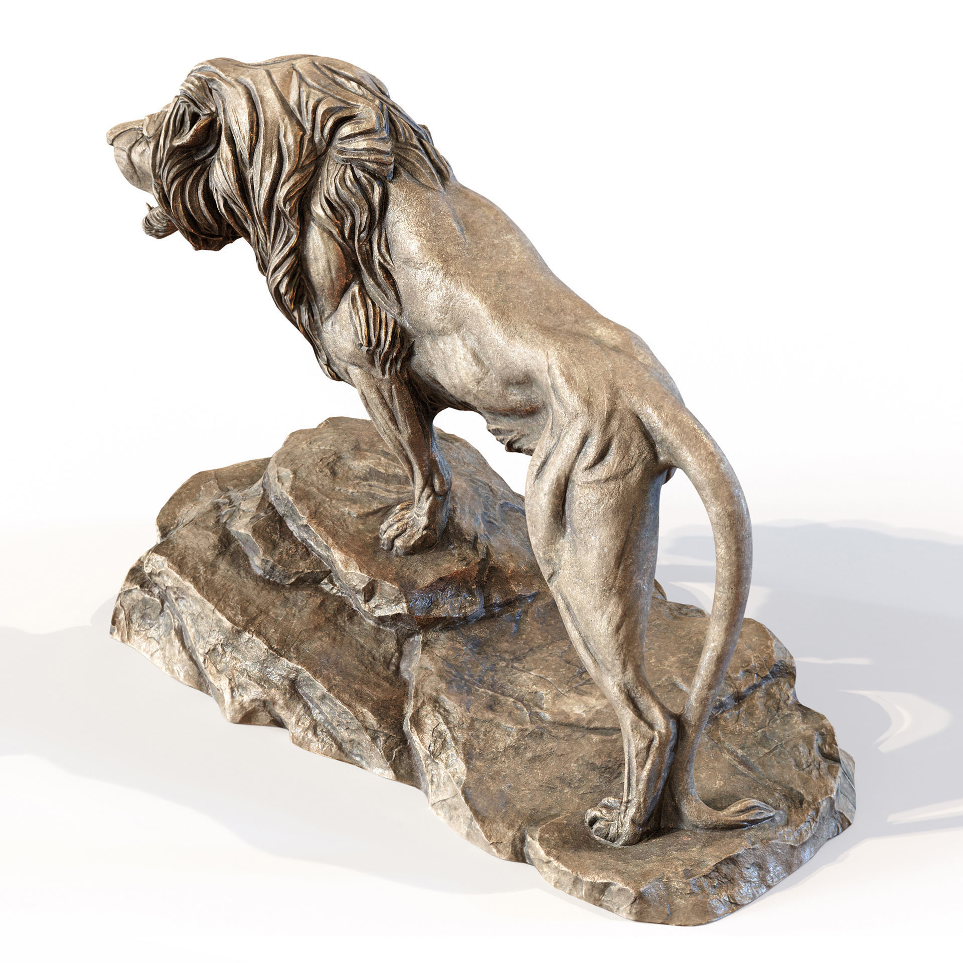 3 lions PBR lowpoly models collection _18