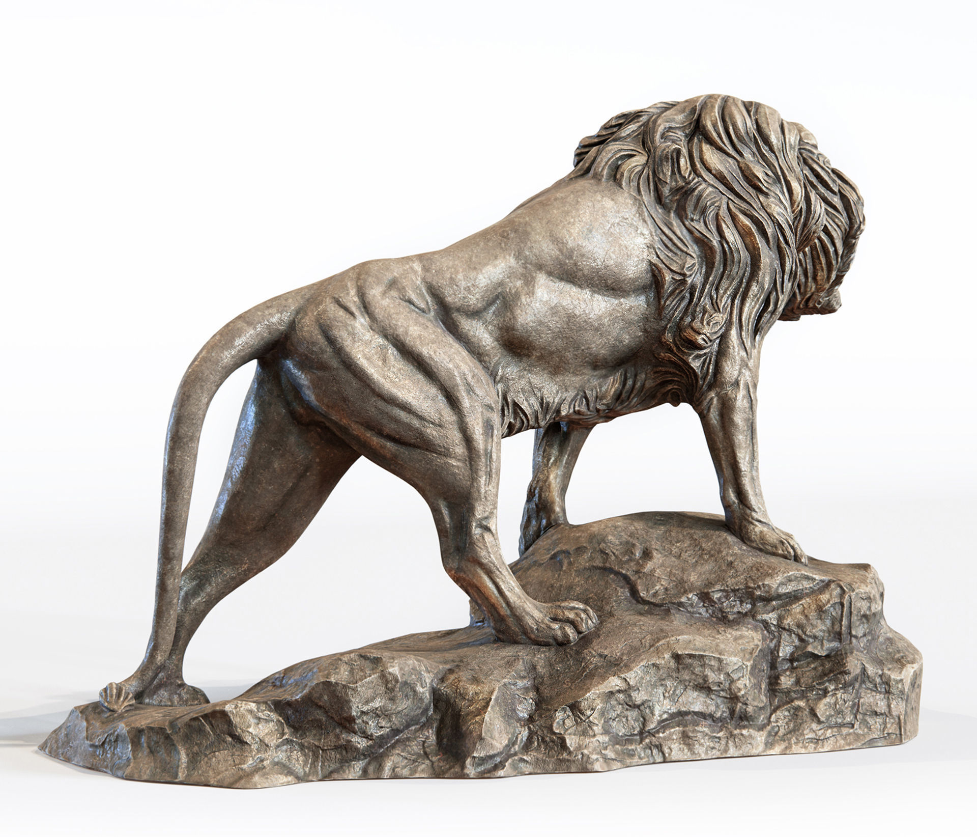 3 lions PBR lowpoly models collection _16