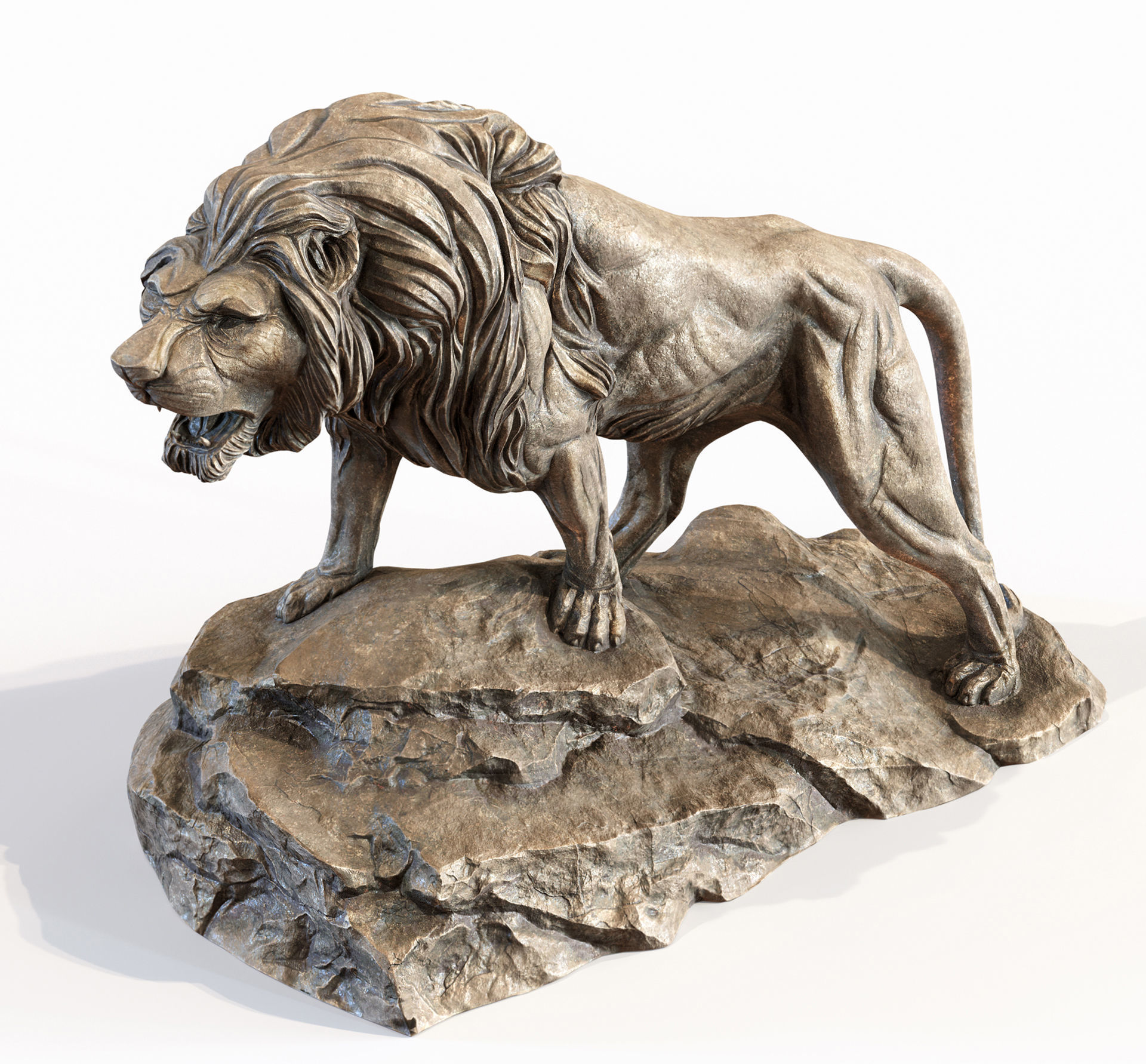 3 lions PBR lowpoly models collection _19