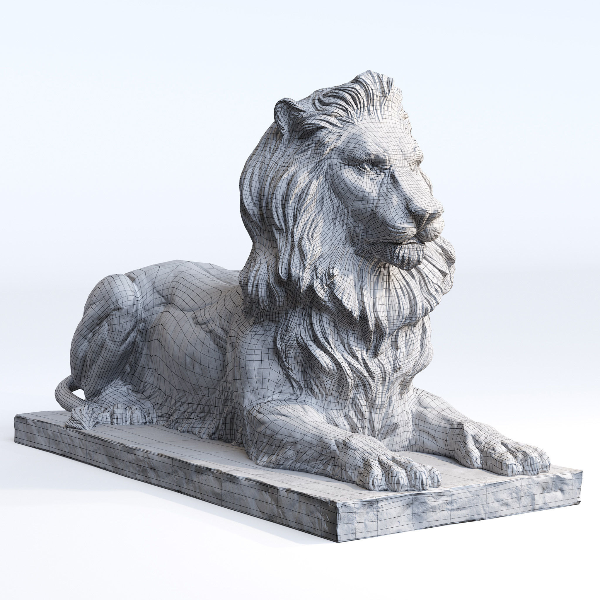 3 lions PBR lowpoly models collection _9