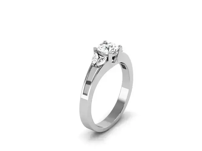 Solitaire ring 3dm stl render detail 3D print model