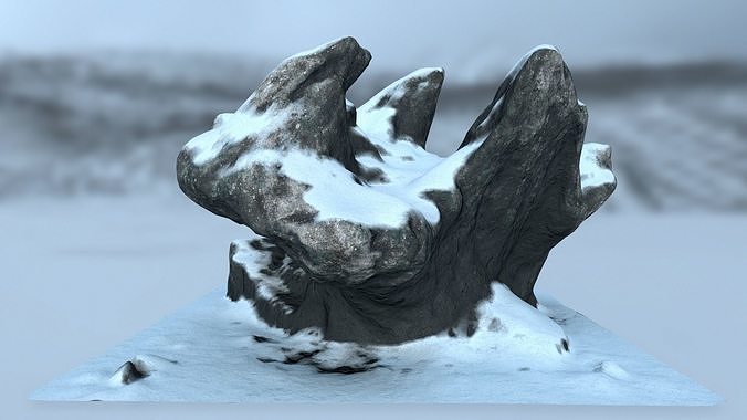 snow rocks Low-poly 3D model