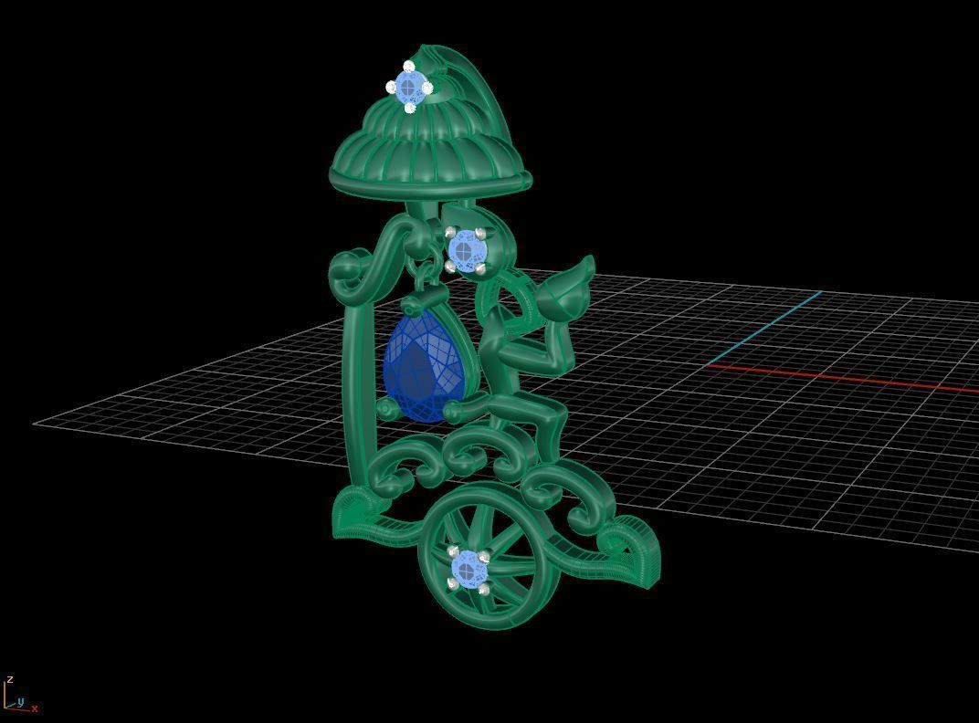 Krishna Chariot Pendant  3D print model_11