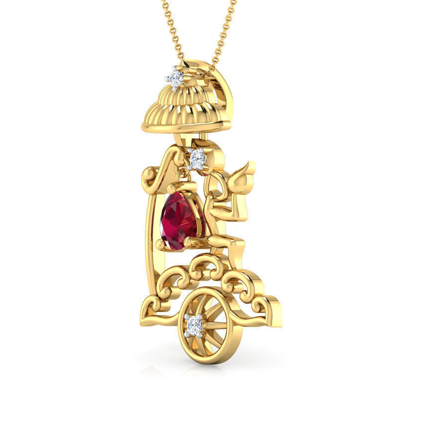 Krishna Chariot Pendant  3D print model_6