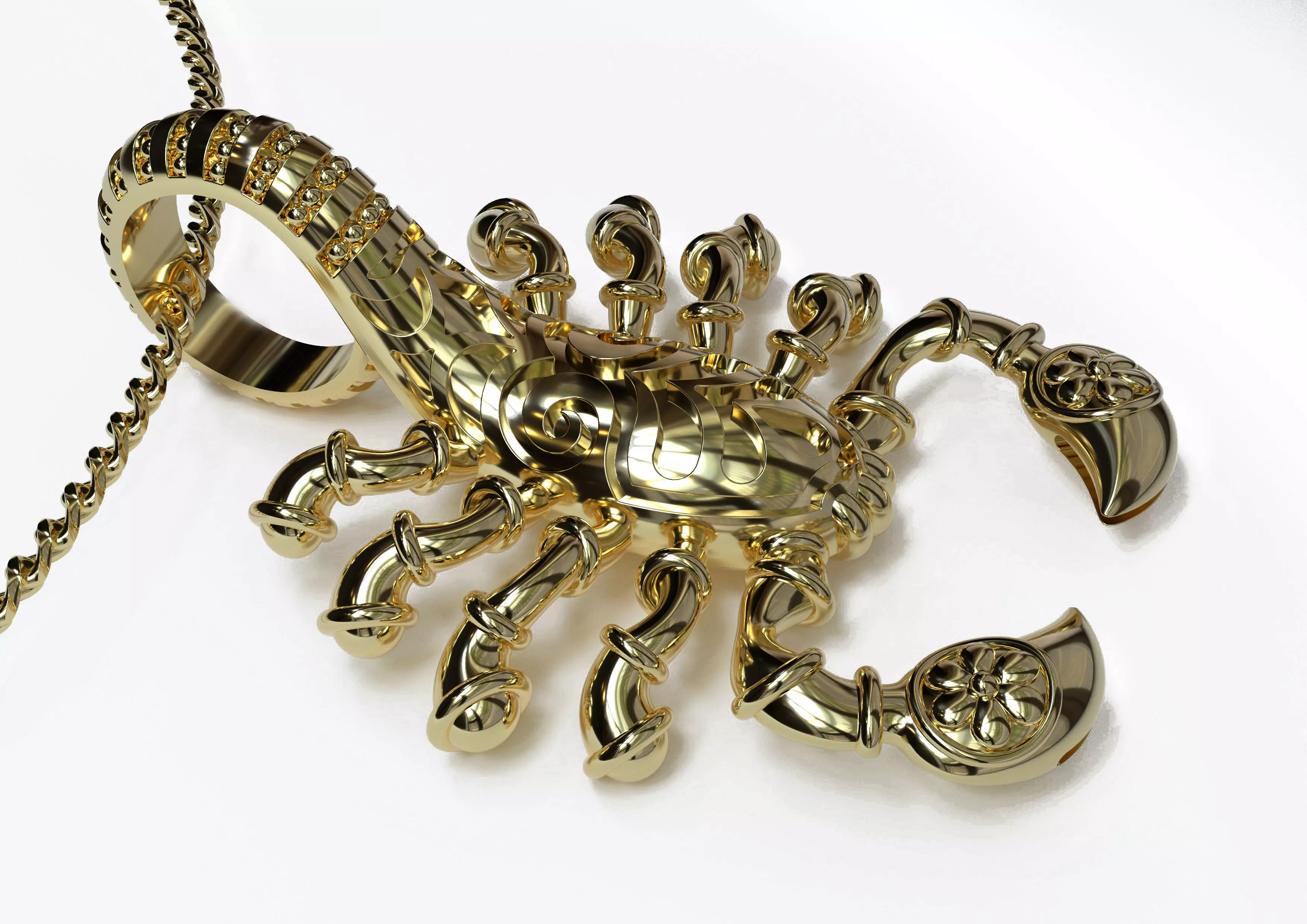 Scorpion ring 3D print model_0