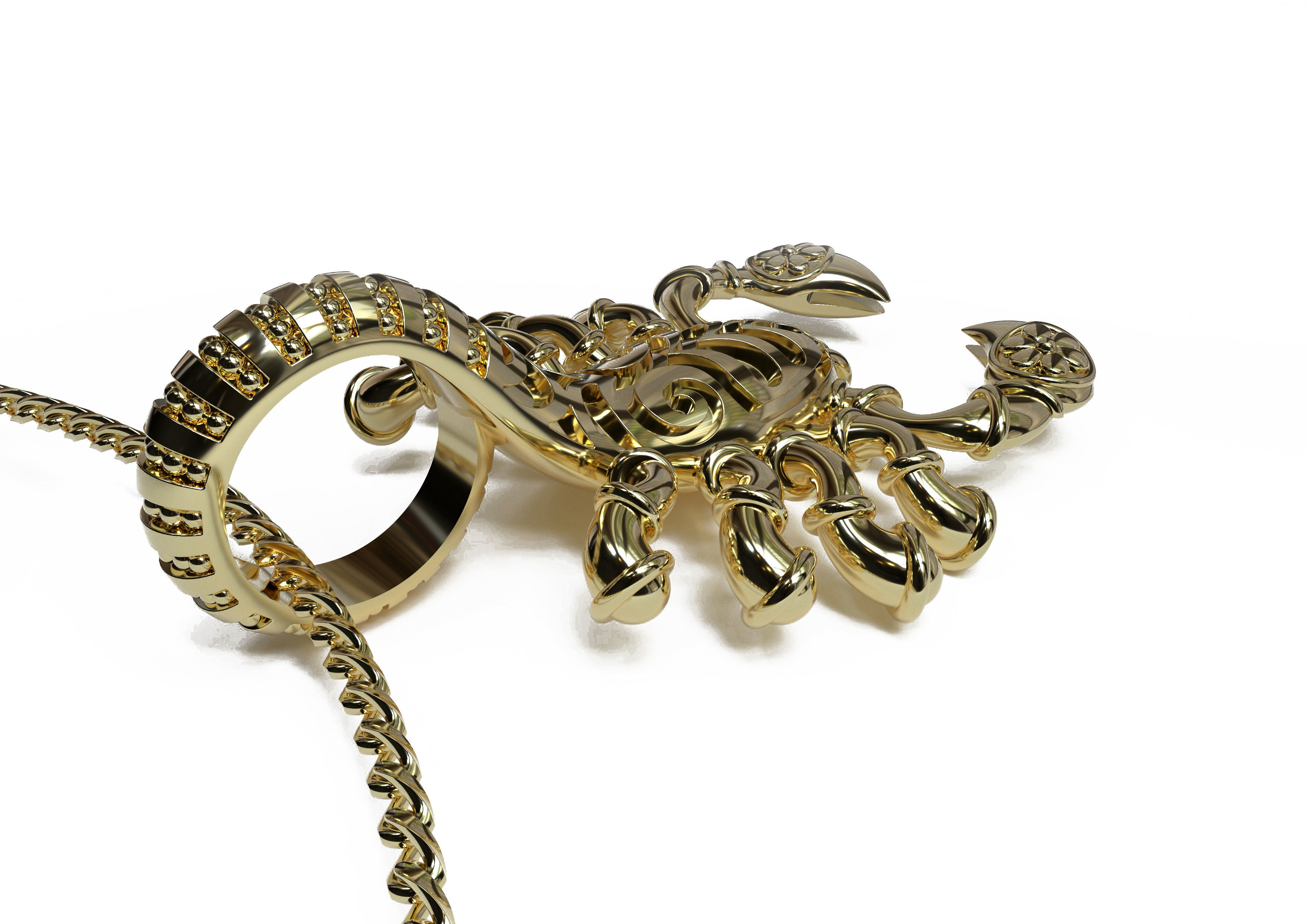 Scorpion ring 3D print model_1