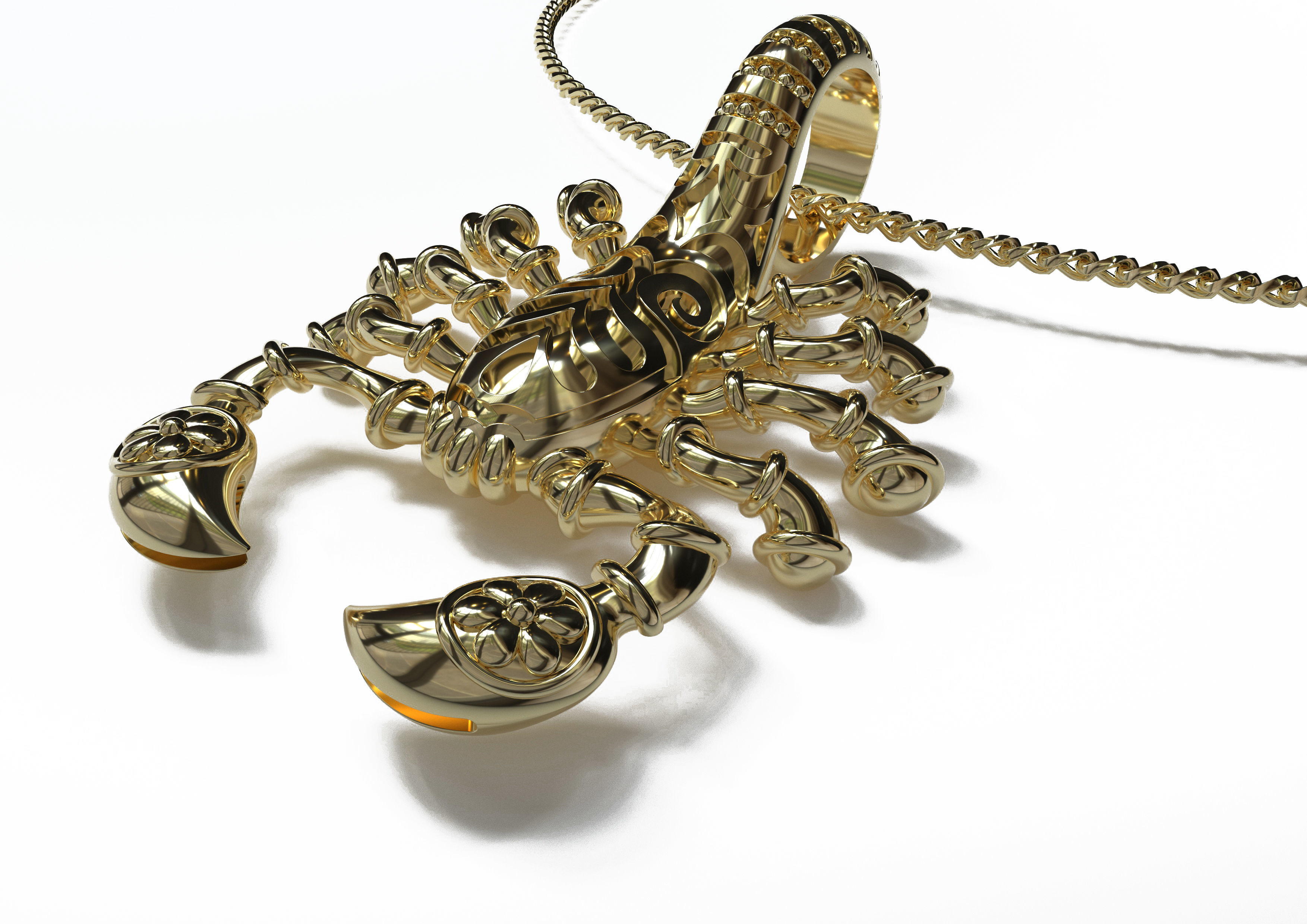 Scorpion ring 3D print model_5