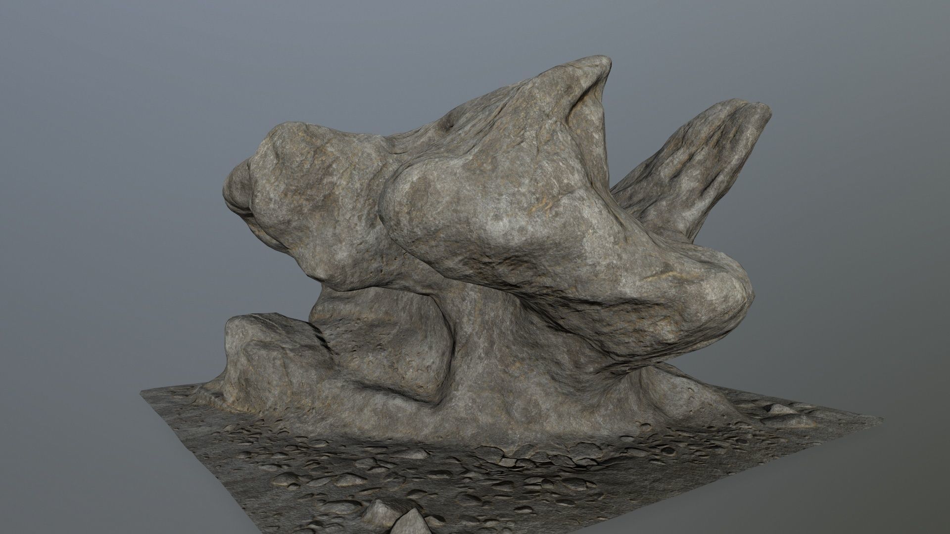 rocks tree stump Low-poly 3D model_7