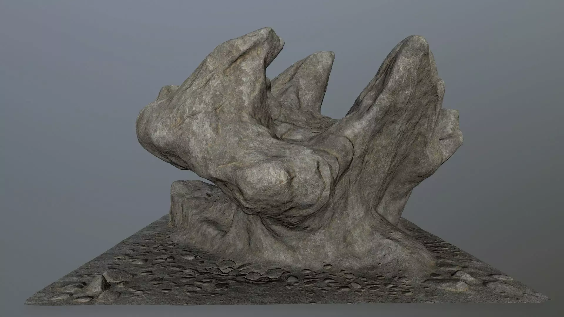 rocks tree stump Low-poly 3D model_0