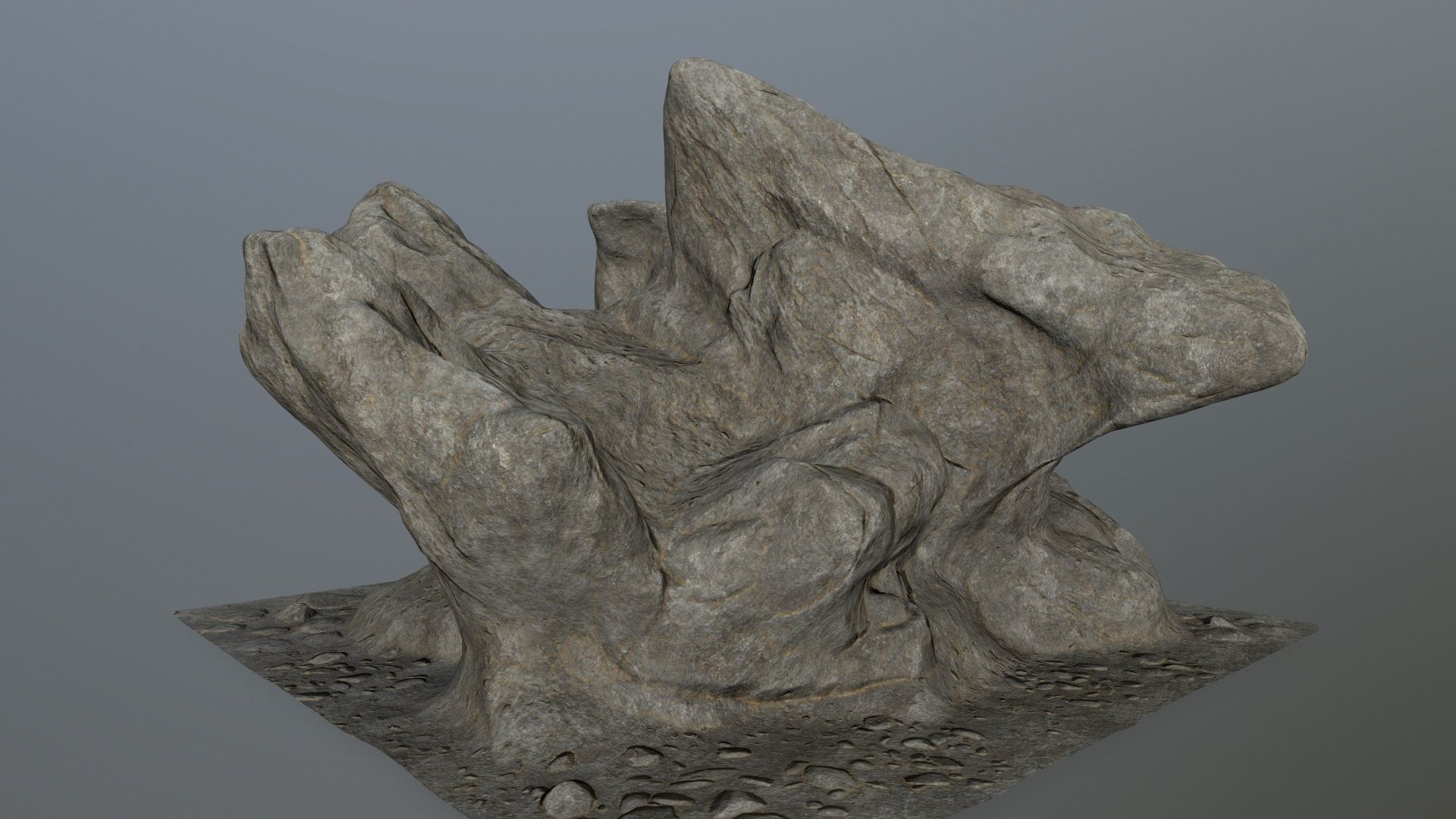 rocks tree stump Low-poly 3D model_3